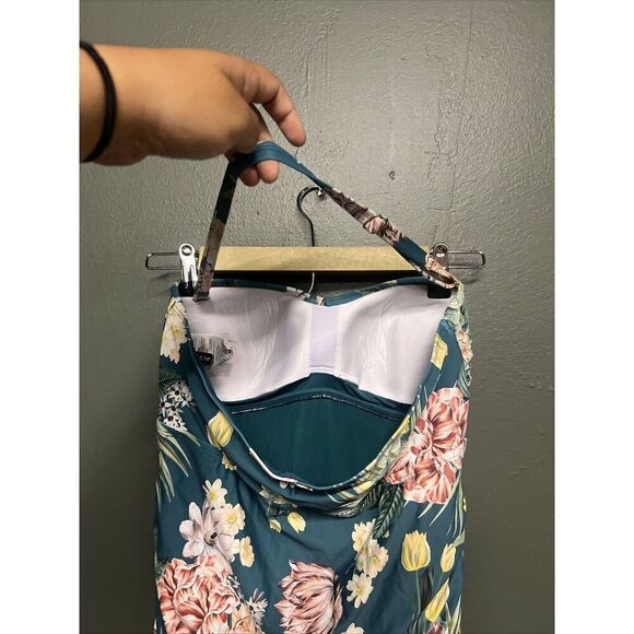 Jantzen Floral One Piece Swimsuit Blue Swim Sz 10 - Picture 3 of 4